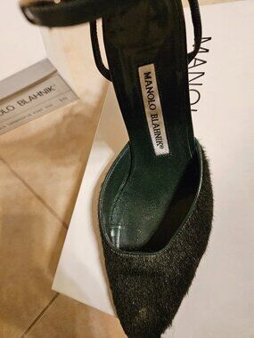 Manolo Blahnik Green Pony Hair Shoes 💚